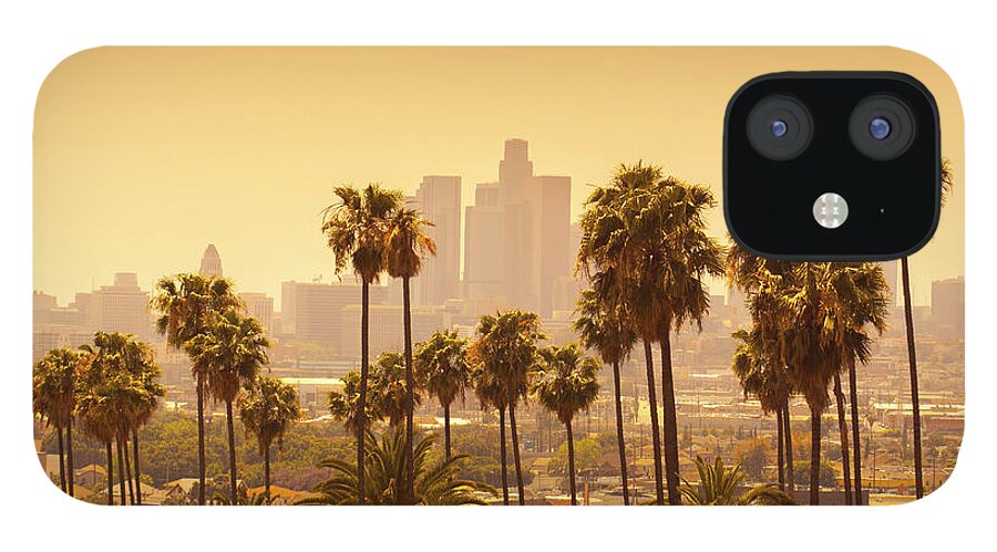 Beverly Hills iPhone 12 Case featuring the photograph Los Angeles With Palm Trees In by Lpettet
