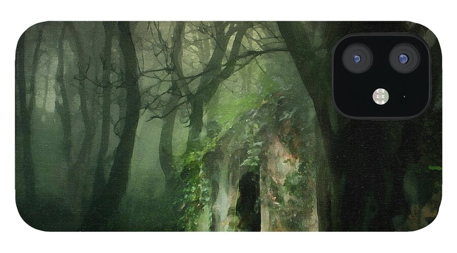 Love Affair With A Forest iPhone 12 Case featuring the painting Love Affair With A Forest by Georgiana Romanovna