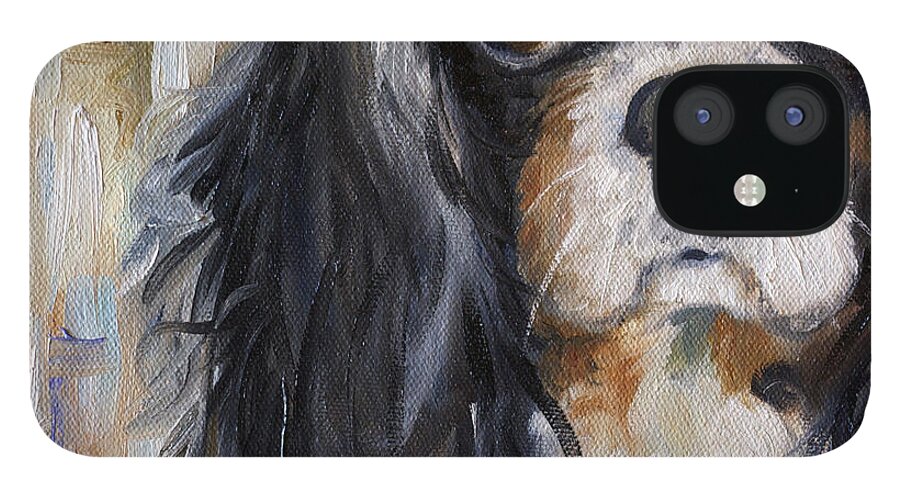 Cavalier King Charles Spaniel iPhone 12 Case featuring the painting Love by Mary Sparrow