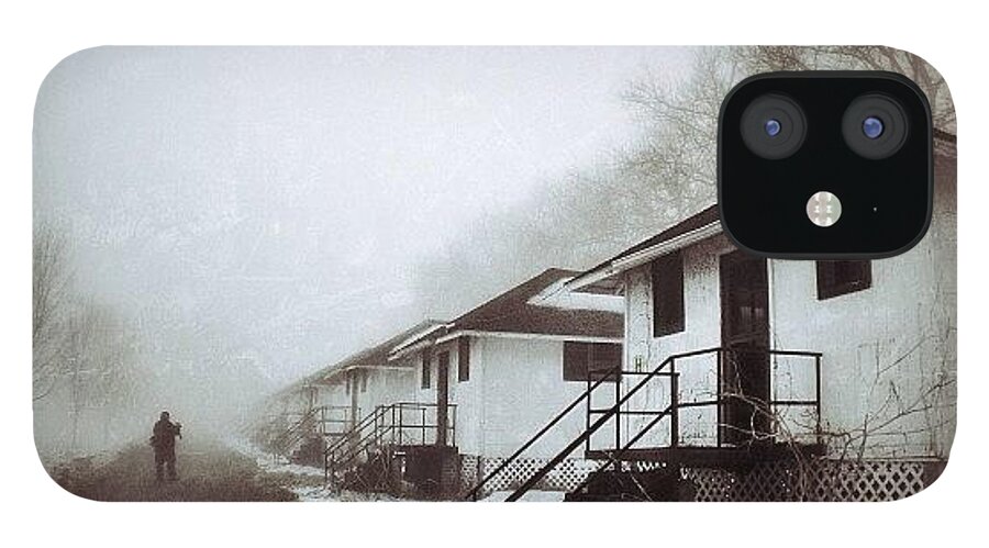  iPhone 12 Case featuring the photograph Man, It's All Foggy Silent Hill-style by Angela Angermaier