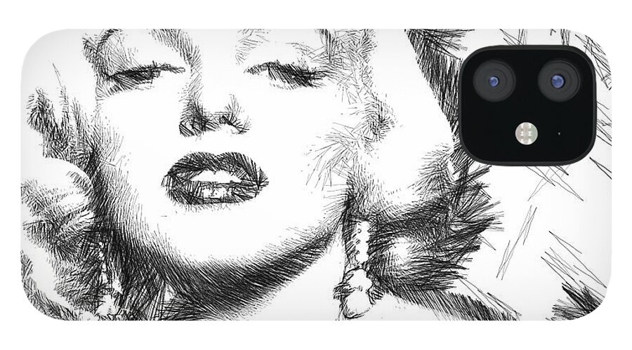 Marilyn Monroe iPhone 12 Case featuring the digital art Marilyn Monroe - The One and Only by Rafael Salazar