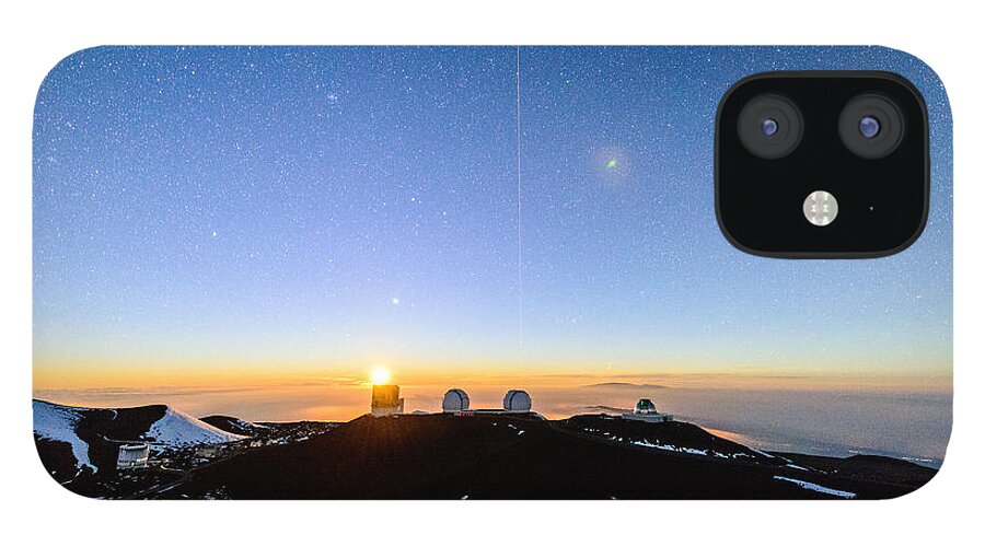 Big Island iPhone 12 Case featuring the photograph Mauna Kea Moonset 1 by Jason Chu