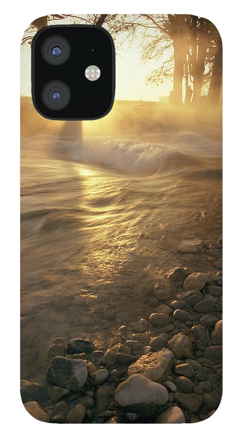 Medina River iPhone 12 Case featuring the photograph Medina River at Sunrise by Mark Langford