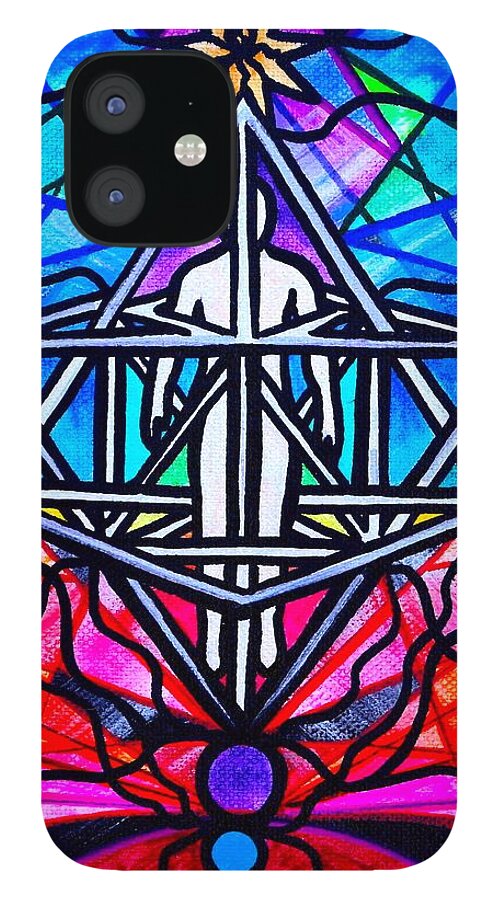 Vibration iPhone 12 Case featuring the painting Merkabah by Teal Eye Print Store