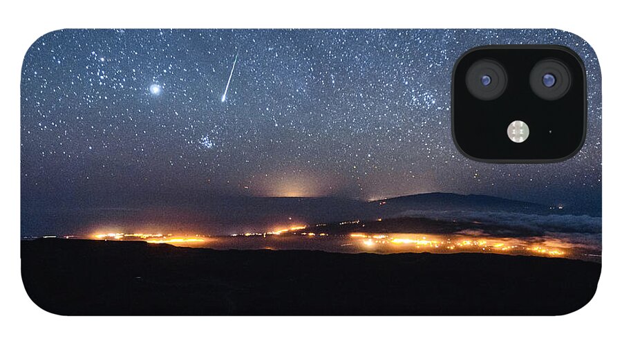 Big Island iPhone 12 Case featuring the photograph Meteor Over the Big Island by Jason Chu
