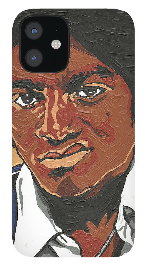 Michael Jackson iPhone 12 Case featuring the painting Michael Jackson by Rachel Natalie Rawlins