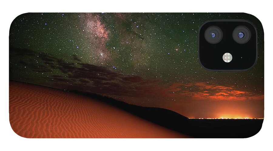 Sand Dune iPhone 12 Case featuring the photograph Milky Way Gold From Sand Dunes Colorado by Mike Berenson / Colorado Captures