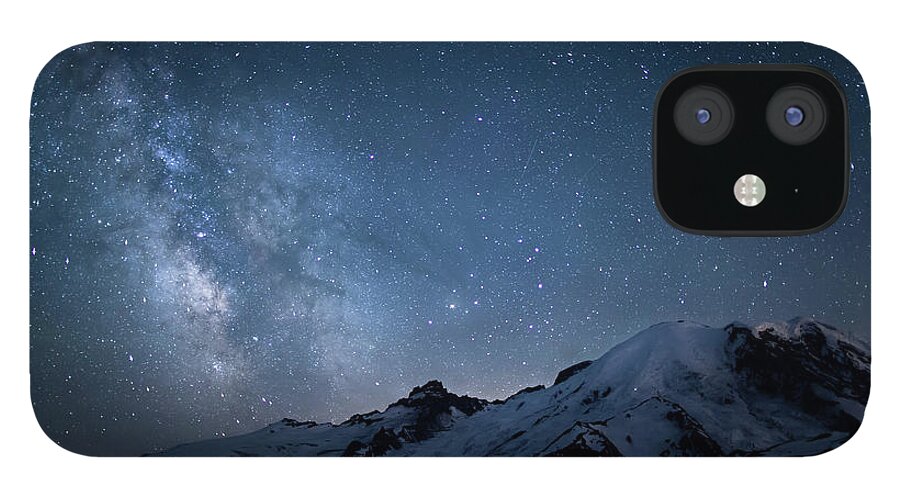 Scenics iPhone 12 Case featuring the photograph Milky Way Over Mount Rainier by Ed Leckert