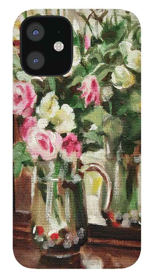 Flowers iPhone 12 Case featuring the painting Mirror by Sarah Lynch