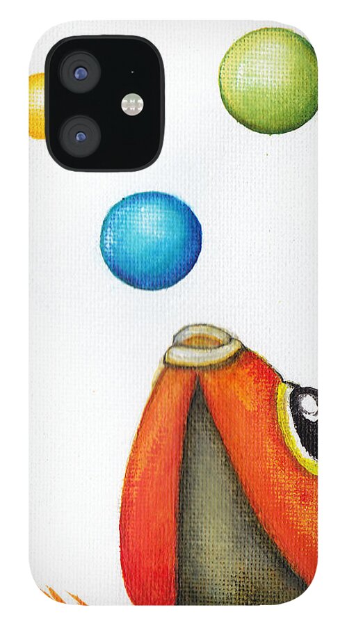 Whimsical iPhone 12 Case featuring the painting More Bubbles by Oiyee At Oystudio