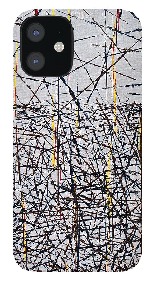 More iPhone 12 Case featuring the painting More is Less by Artcetera By   LizMac
