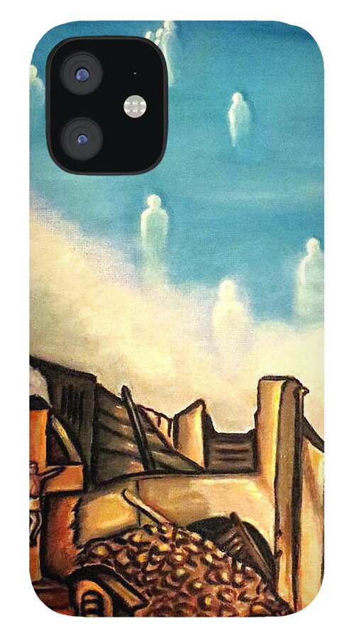 Haiti iPhone 12 Case featuring the painting Mother Nature Visits Haiti by Carmen Cordova