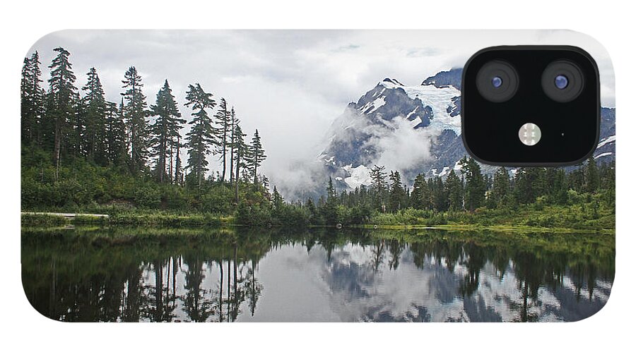 Mount Baker iPhone 12 Case featuring the photograph Mount Baker- Lake- Fir Trees And Fog by Tom Janca
