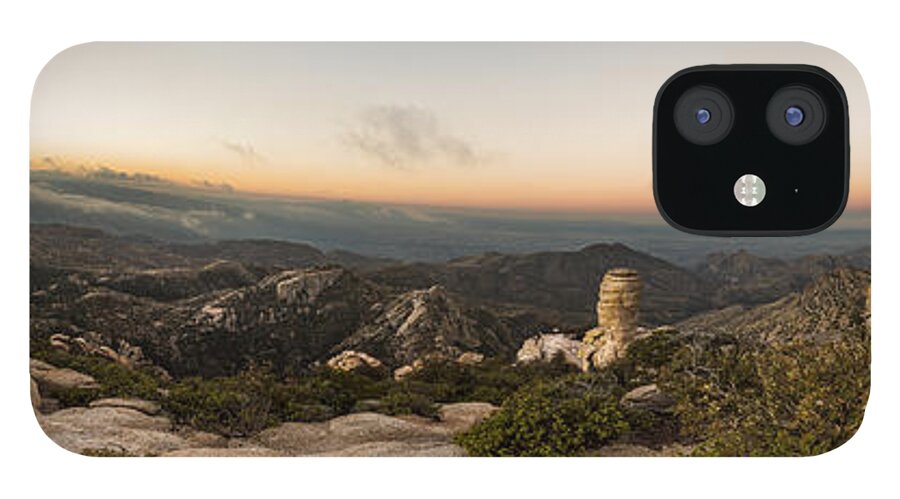 Landscape iPhone 12 Case featuring the photograph Mt. Lemmon Windy Point Panorama by Chris Bordeleau
