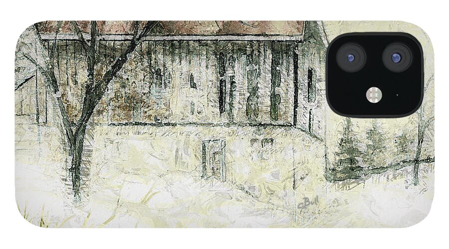 Barn iPhone 12 Case featuring the painting Caledon Barn by Claire Bull