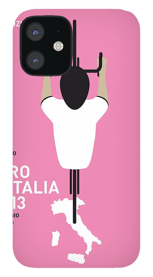 2013 iPhone 12 Case featuring the digital art My Giro D'italia Minimal Poster by Chungkong Art