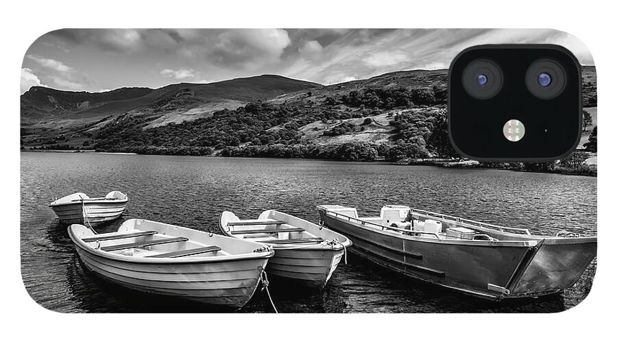 Llanllyfni iPhone 12 Case featuring the photograph Nantlle Uchaf Boats by Adrian Evans