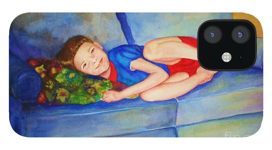 Nap Time iPhone 12 Case featuring the painting Nap Time by Jane Ricker