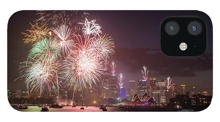 Firework Display iPhone 12 Case featuring the photograph New Years Eve Fireworks by Matteo Colombo