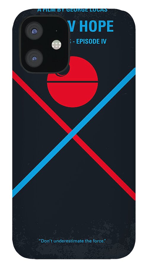 Star iPhone 12 Case featuring the digital art No154 My STAR WARS Episode IV A New Hope minimal movie poster by Chungkong Art