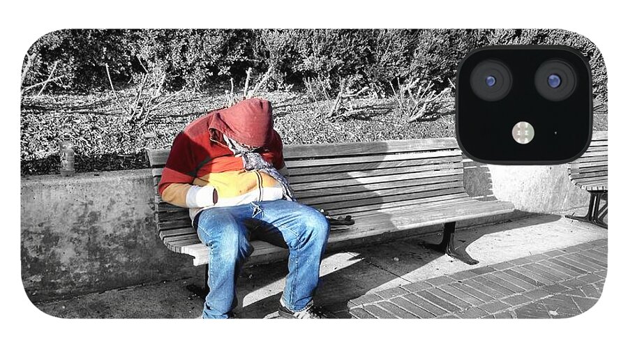 Baltimore iPhone 12 Case featuring the photograph Homeless Man by Chris Montcalmo