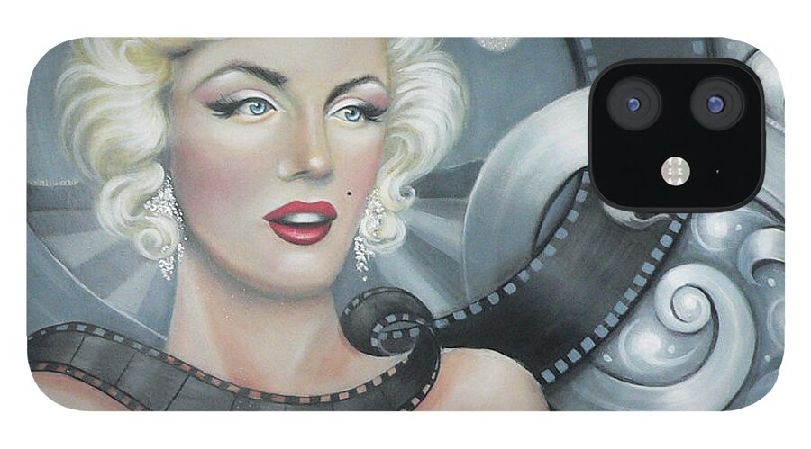 Marylin Monroe iPhone 12 Case featuring the painting Norma Jean's Dream by Artificium -