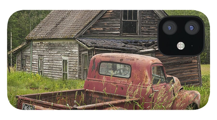 Composite iPhone 12 Case featuring the photograph Old Abandoned Homestead and Truck by Randall Nyhof