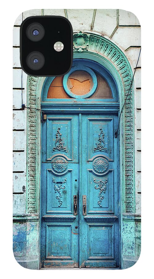 Home Decor iPhone 12 Case featuring the photograph Old Blue Door In Havana, Cuba by Nikada