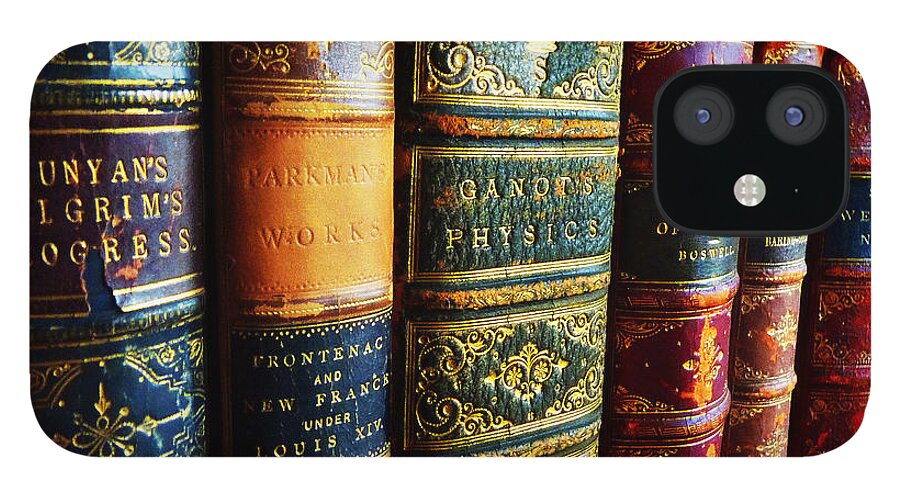 Old Books iPhone 12 Case featuring the photograph Old Leather by Carl Sheffer