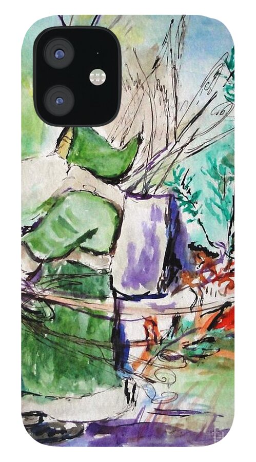 Old Man Winter iPhone 12 Case featuring the painting Old Man Winter by Helena Bebirian