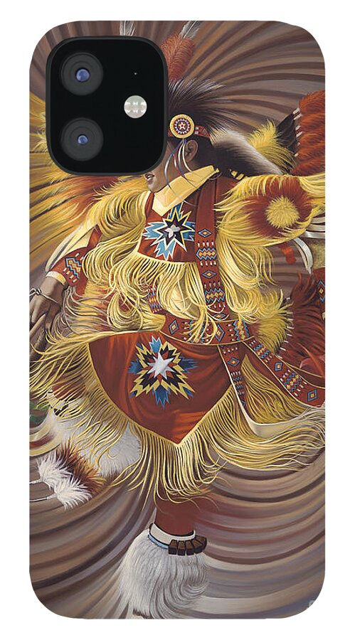 Sacred iPhone 12 Case featuring the painting On Sacred Ground Series 4 by Ricardo Chavez-Mendez