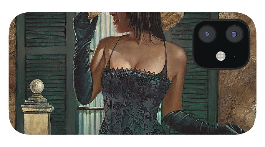New Orleans iPhone 12 Case featuring the painting On the Balcony by Geraldine Arata