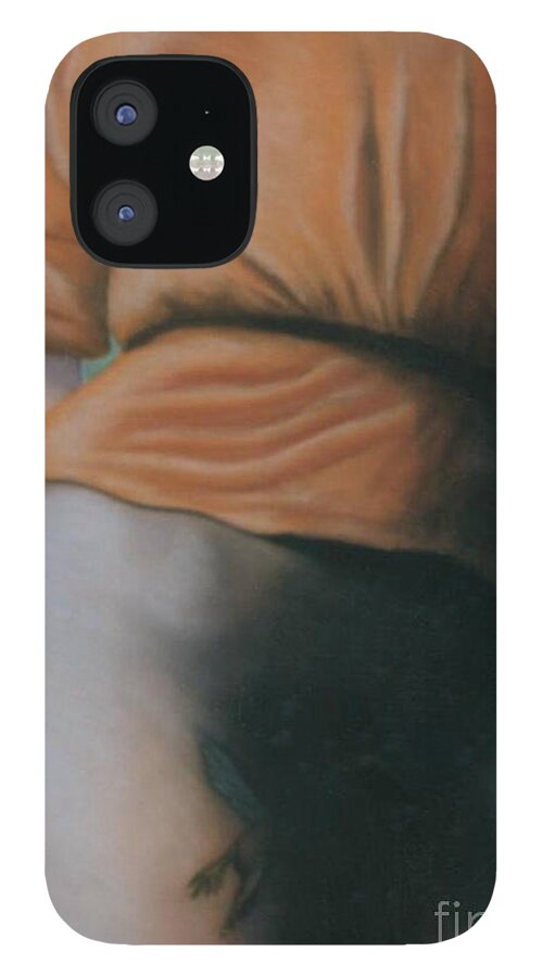 Sensual iPhone 12 Case featuring the pastel Orange Blouse by Mary Ann Leitch
