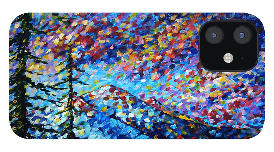 Abstract iPhone 12 Case featuring the painting Original Abstract Impressionist Landscape Contemporary Art by MADART Mountain Glory by Megan Duncanson