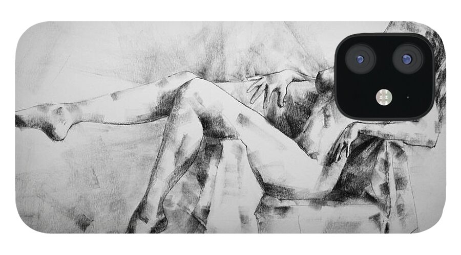 Erotic iPhone 12 Case featuring the drawing Page 11 by Dimitar Hristov