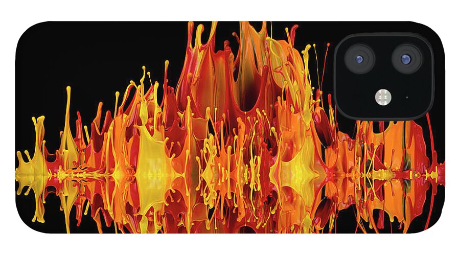 Sound Wave iPhone 12 Case featuring the photograph Paint Sculpture, Look Of Fire by Don Farrall