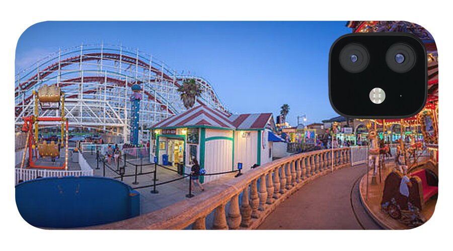 Amusement Park iPhone 12 Case featuring the photograph Panorama Giant Dipper goes 360 round and round by Scott Campbell