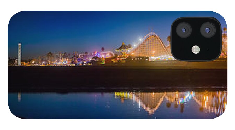 Amusement Park iPhone 12 Case featuring the photograph Panorama - Santa Cruz Boardwalk by Scott Campbell