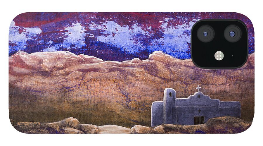 Desert Sunset iPhone 12 Case featuring the painting Paper Moon by Jack Malloch