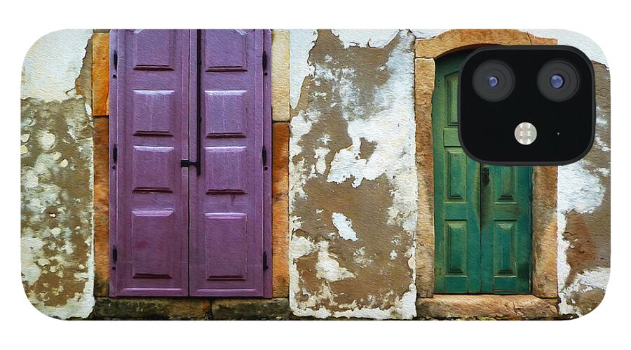 Door iPhone 12 Case featuring the photograph Paraty Doors by Tony Franza