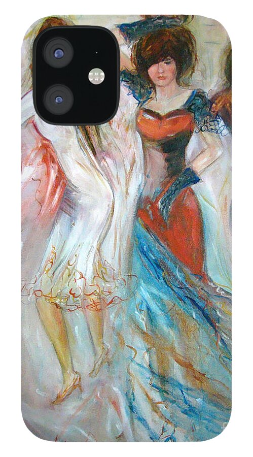 Contemporary Art iPhone 12 Case featuring the painting Party Time by Silvana Abel