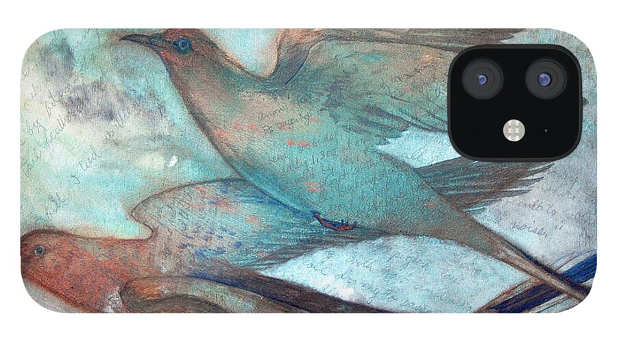 Bird iPhone 12 Case featuring the painting Passing I by Helen Klebesadel