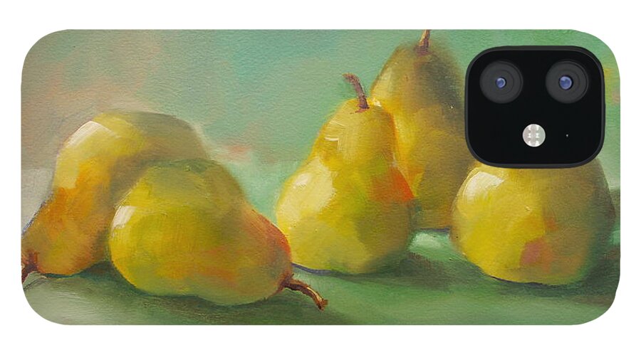 Pears iPhone 12 Case featuring the painting Peaceful Pears by Michelle Abrams