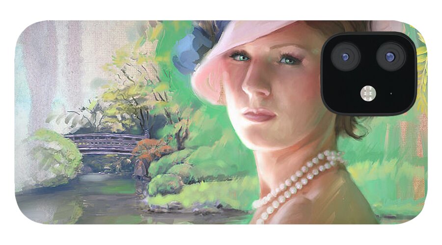 Wall Art iPhone 12 Case featuring the painting Pearls and Pink by Robert Corsetti