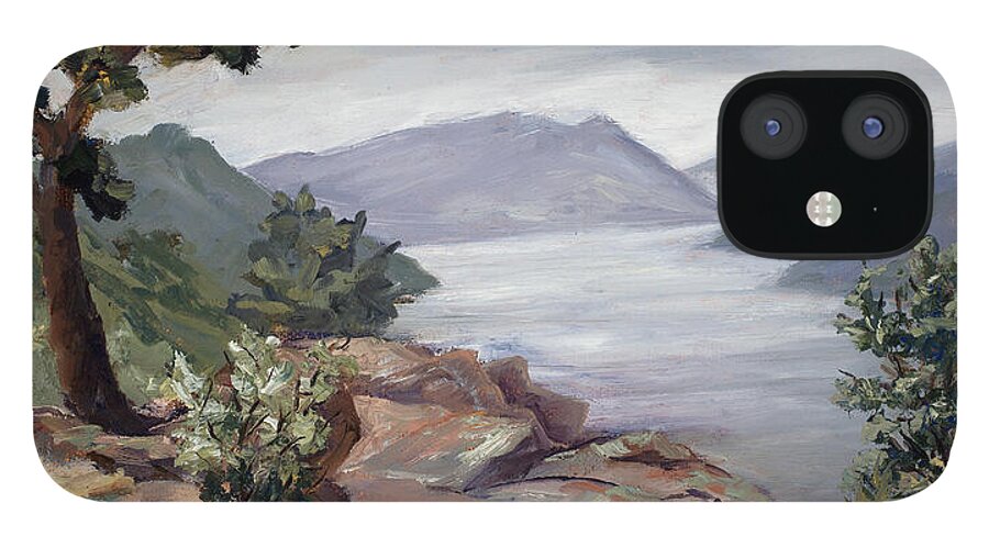 Plein Air iPhone 12 Case featuring the painting Perch by Mary Giacomini