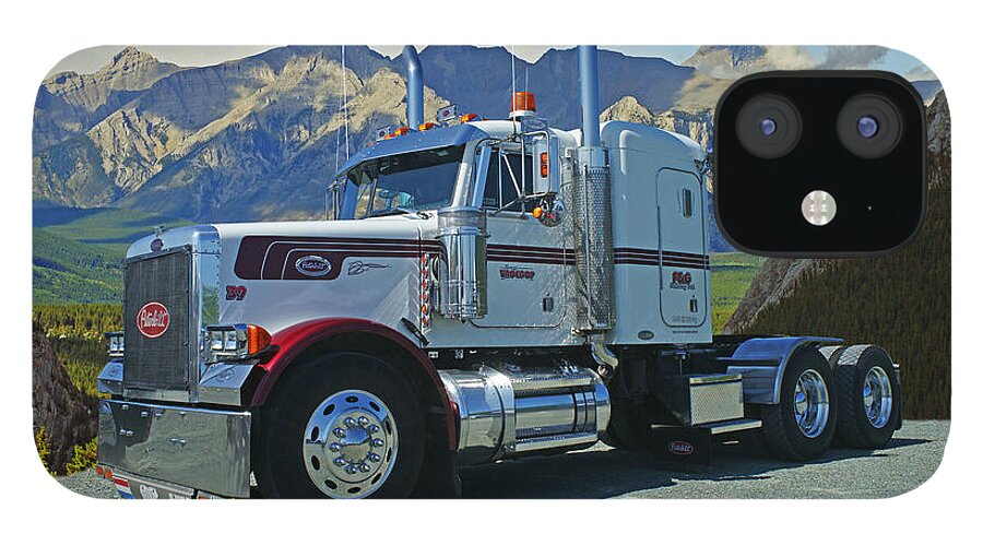Trucks iPhone 12 Case featuring the photograph Peterbilt and Banaff National Park by Randy Harris