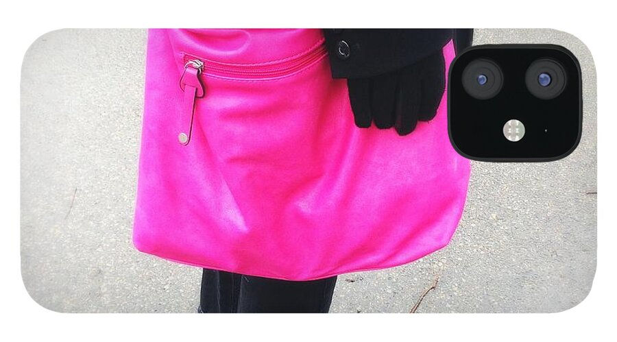 Pink iPhone 12 Case featuring the photograph Pink shoulder bag by Matthias Hauser
