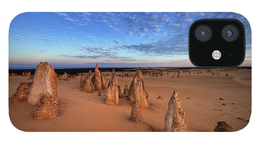 Nambung National Park iPhone 12 Case featuring the photograph Pinnacles Desert At Sunrise by Steve Daggar Photography