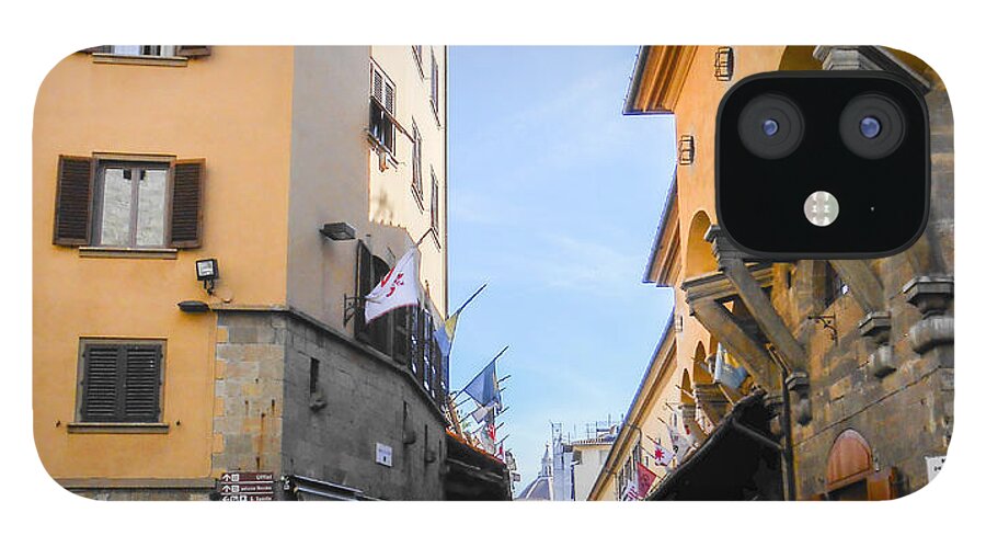 Daytime iPhone 12 Case featuring the photograph Ponte Vecchio Walkway by Elizabeth M