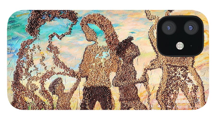 Rural iPhone 12 Case featuring the painting Prairie Families Work Together by Naomi Gerrard